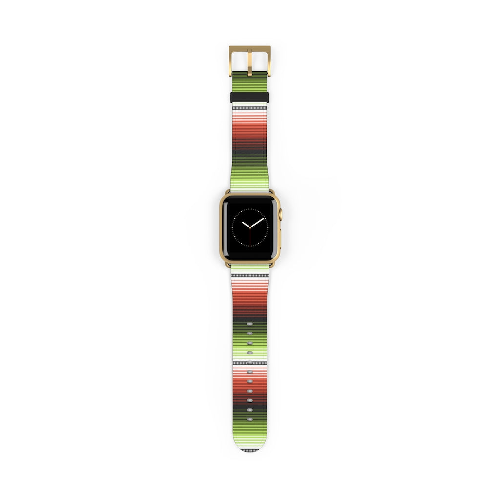 Mexican Red-Green Serape Apple Watch Band