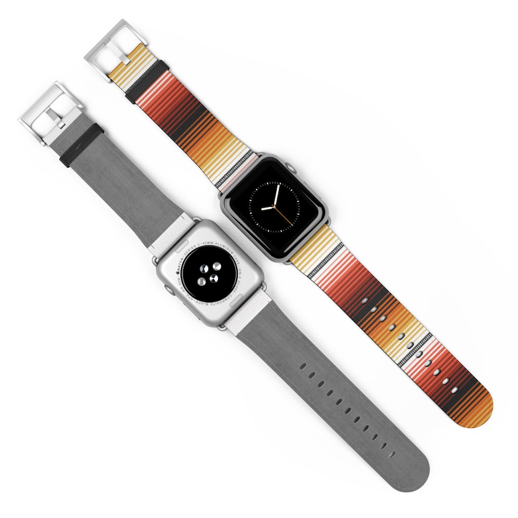 Mexican Red-Orange Serape Watch Band