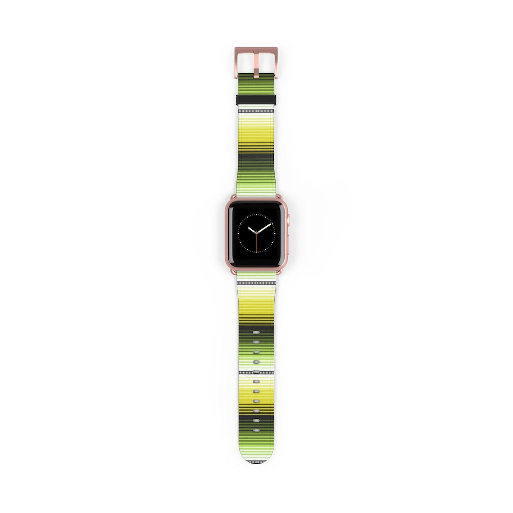 Mexican Yellow-Green Serape Apple Watch Band