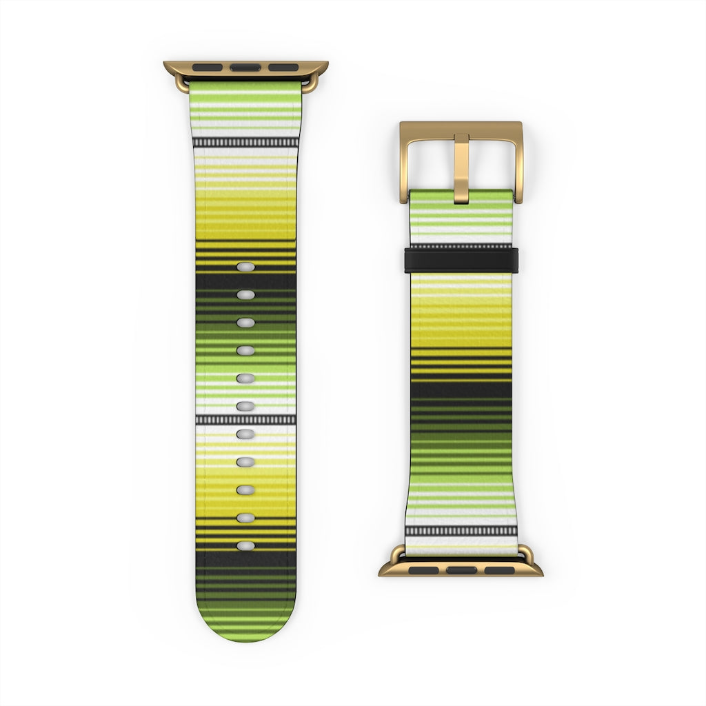 Mexican Yellow-Green Serape Apple Watch Band