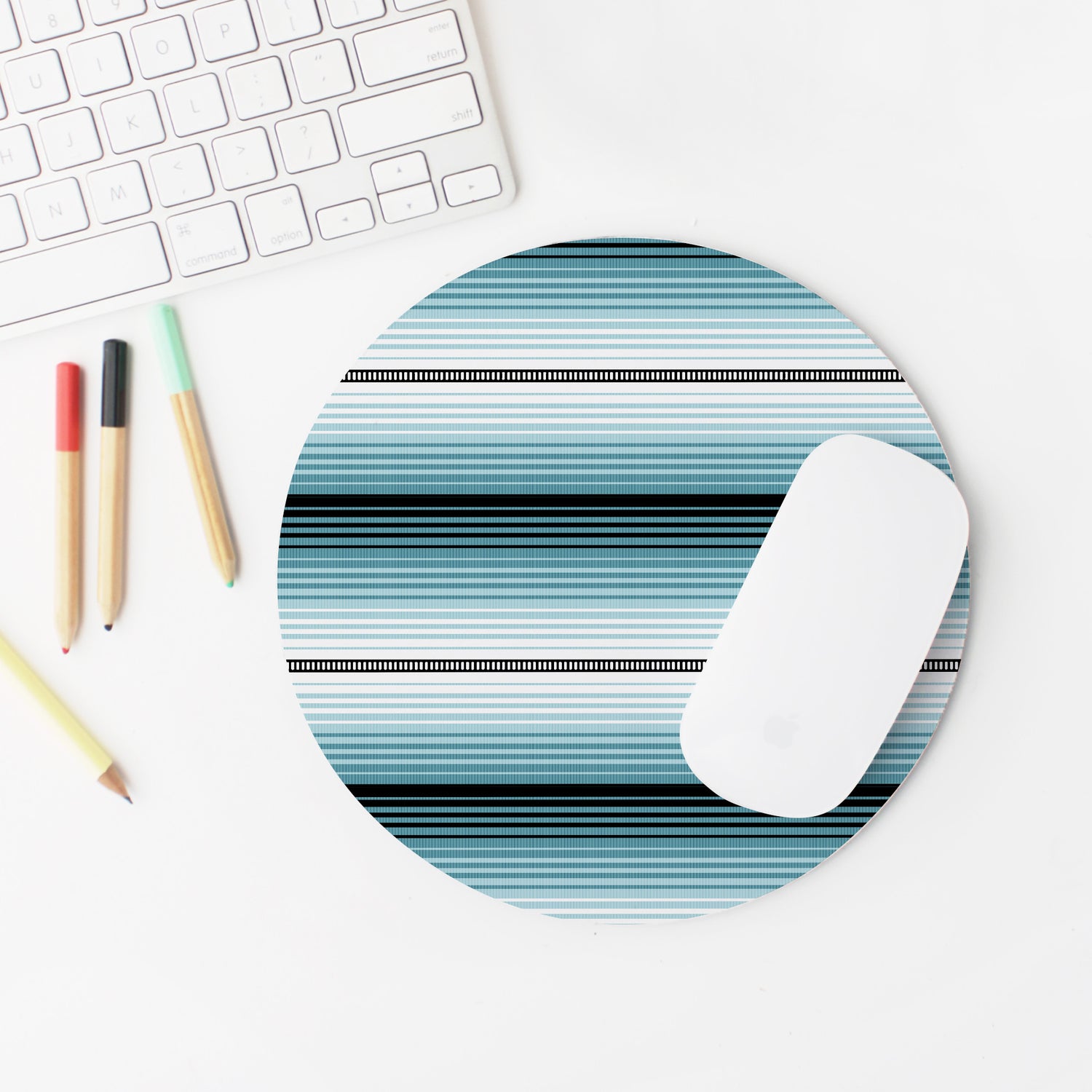 Round Mexican Serape Print Mouse Pad