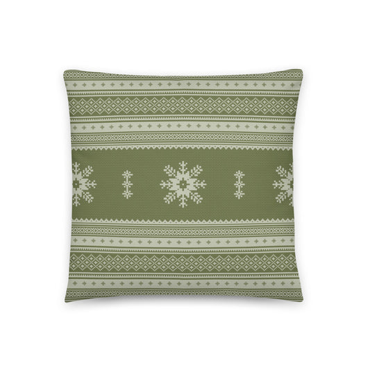 Green Scandinavian Christmas Pillow