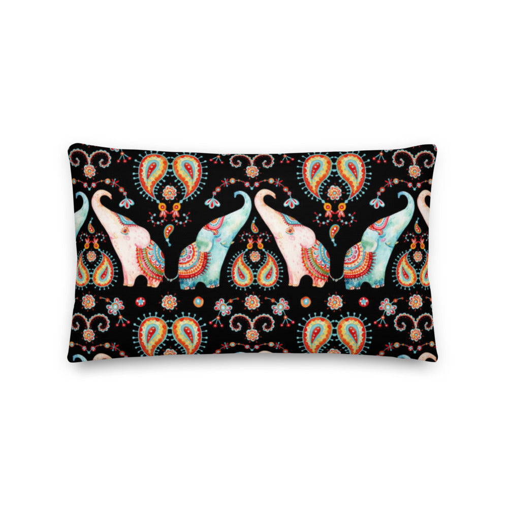 Indian Paisley Elephant Pillow & Pillow Cover - The Global Wanderer
