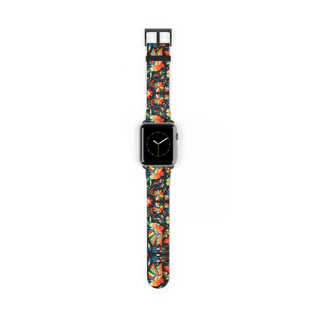 Mexican Otomi Print Watch Band - The Global Wanderer