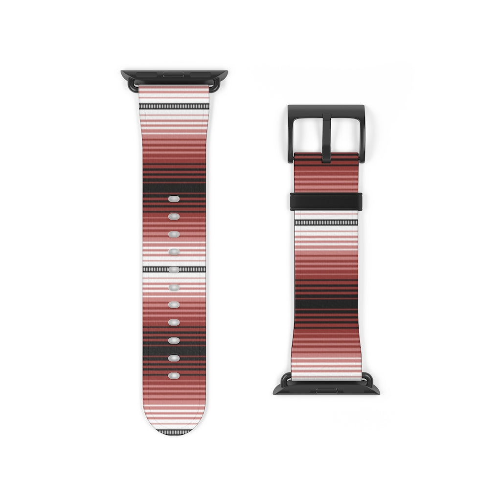 Red Mexican Serape Watch Band