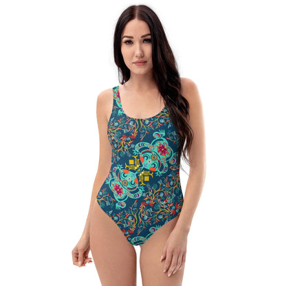 Chinese Folk Art One Piece Swimsuit - The Global Wanderer