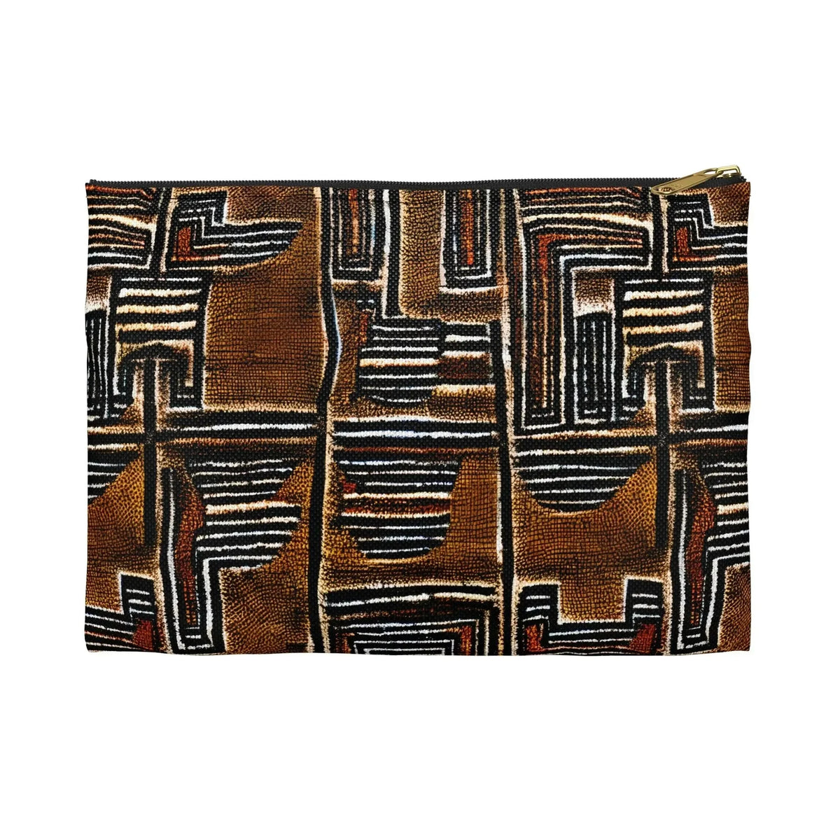 Cocoa Lines Mud Cloth Flat Pouch - The Global Wanderer
