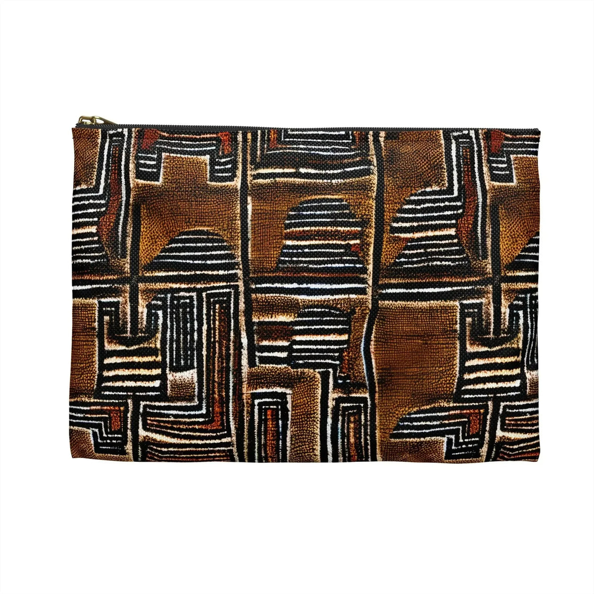 Cocoa Lines Mud Cloth Flat Pouch - The Global Wanderer
