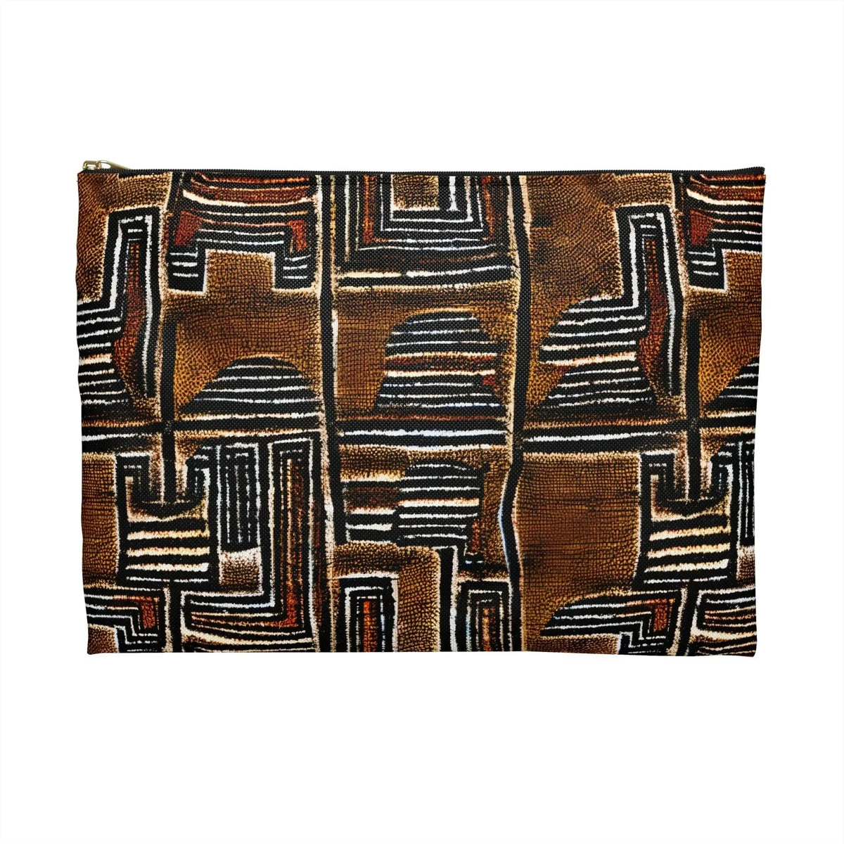 Cocoa Lines Mud Cloth Flat Pouch - The Global Wanderer