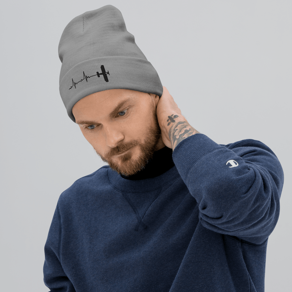 Cool Airplane Embroidered Beanie - The Global Wanderer