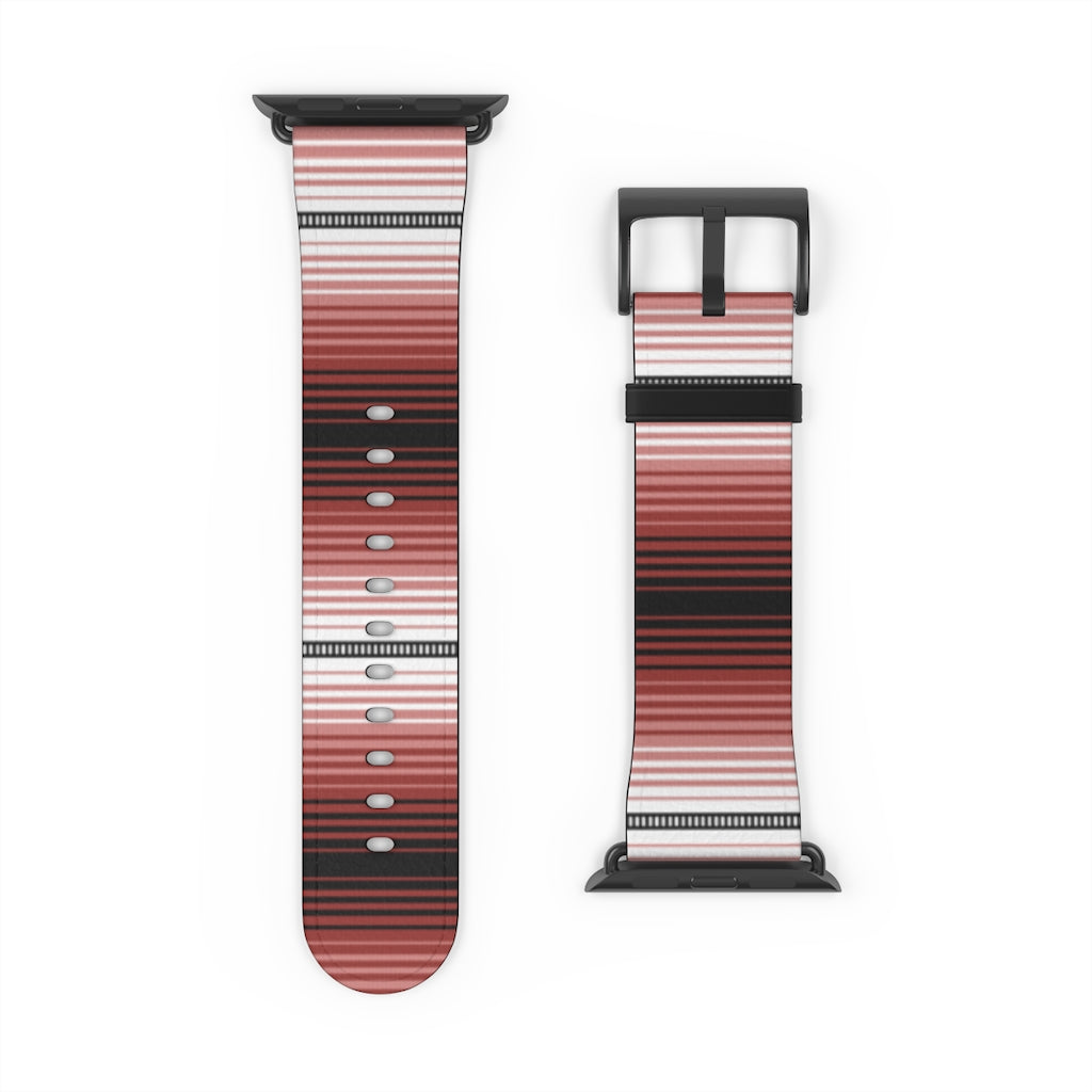 Red Mexican Serape Watch Band