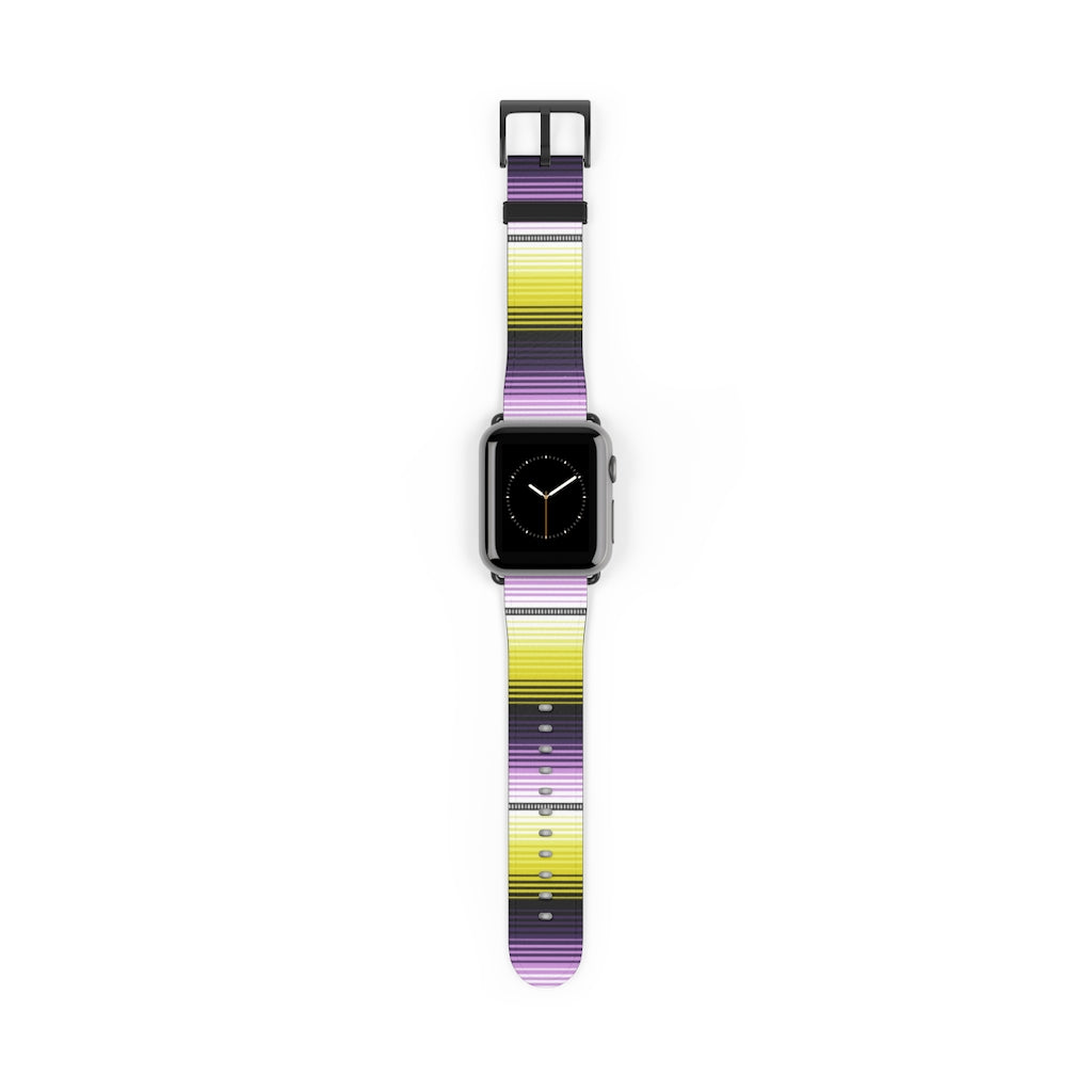Mexican Yellow-Purple Serape Watch Band