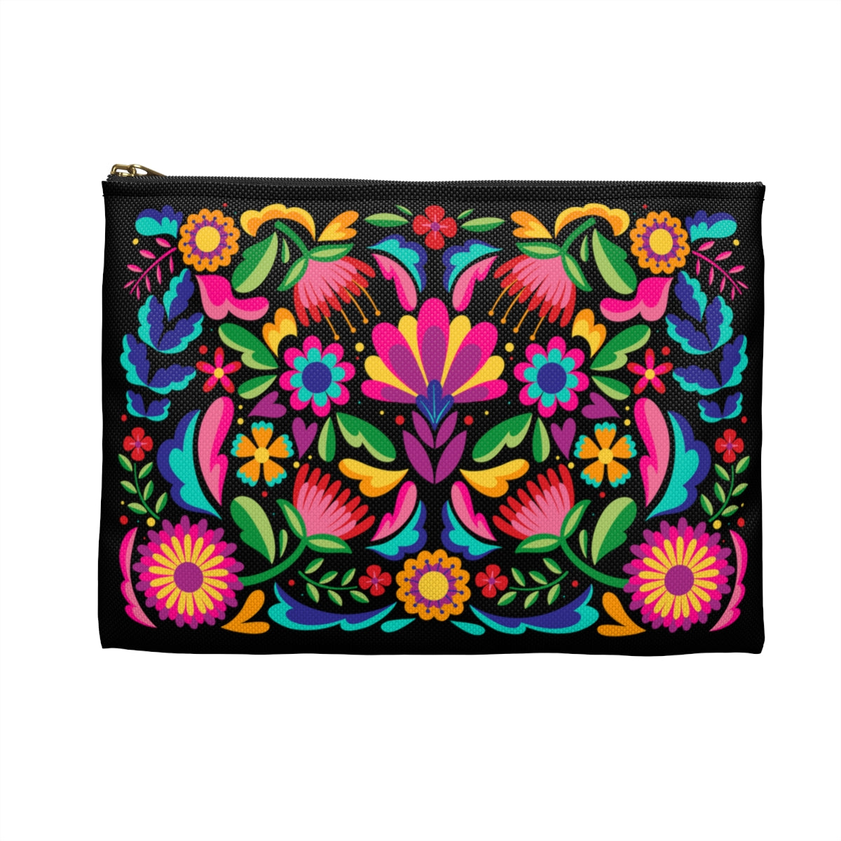 Mexican Black Otomi Print Pouch