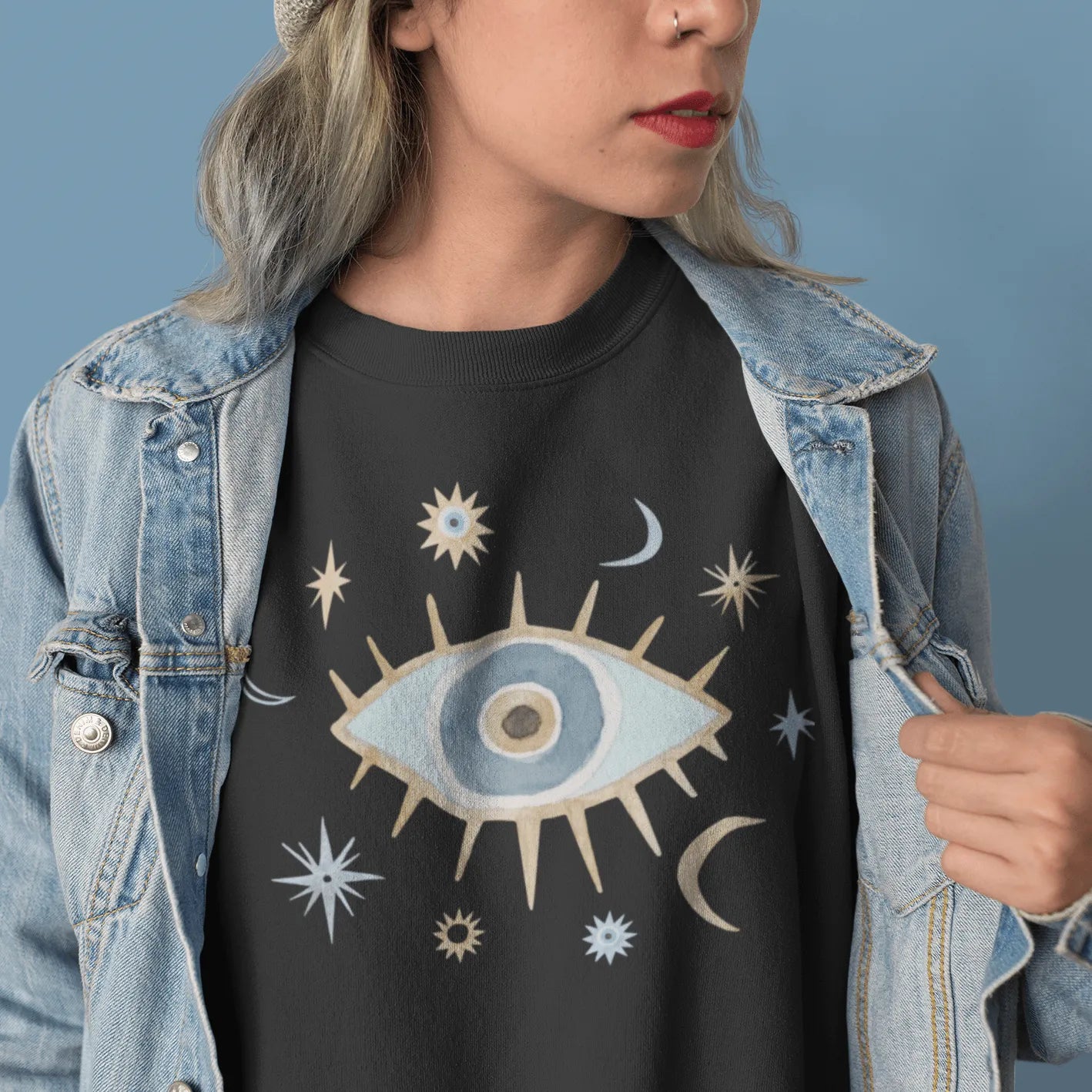 Greek Evil Eye Fleece Sweatshirt - The Global Wanderer