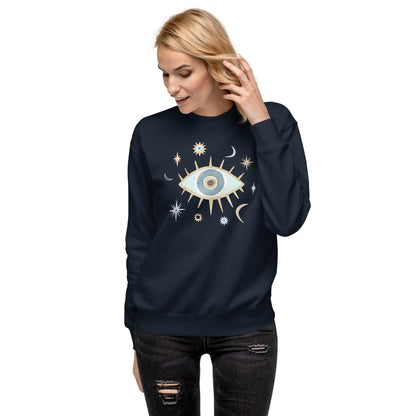 Greek Evil Eye Fleece Sweatshirt - The Global Wanderer