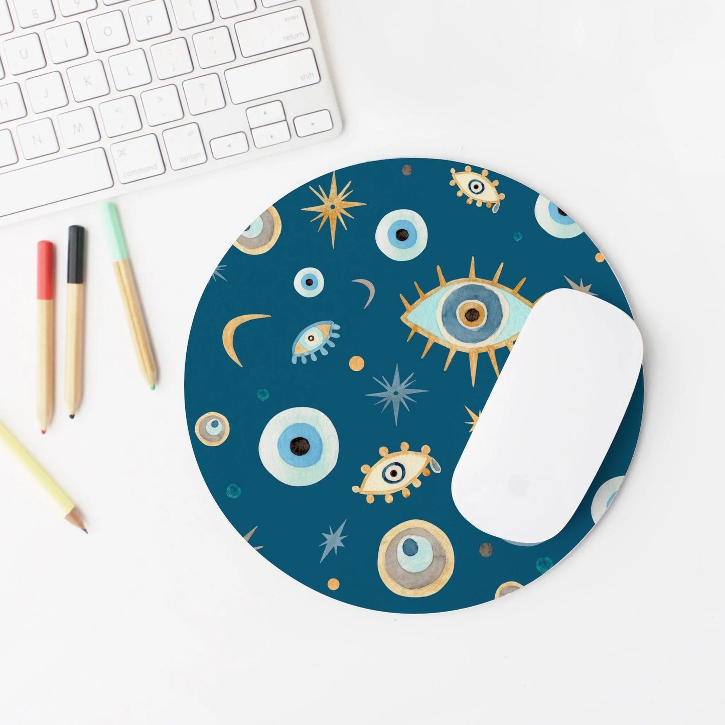 Greek Evil Eye Mouse Pad - The Global Wanderer