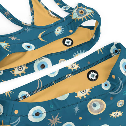 Greek Evil Eye Recycled high-waisted bikini - The Global Wanderer