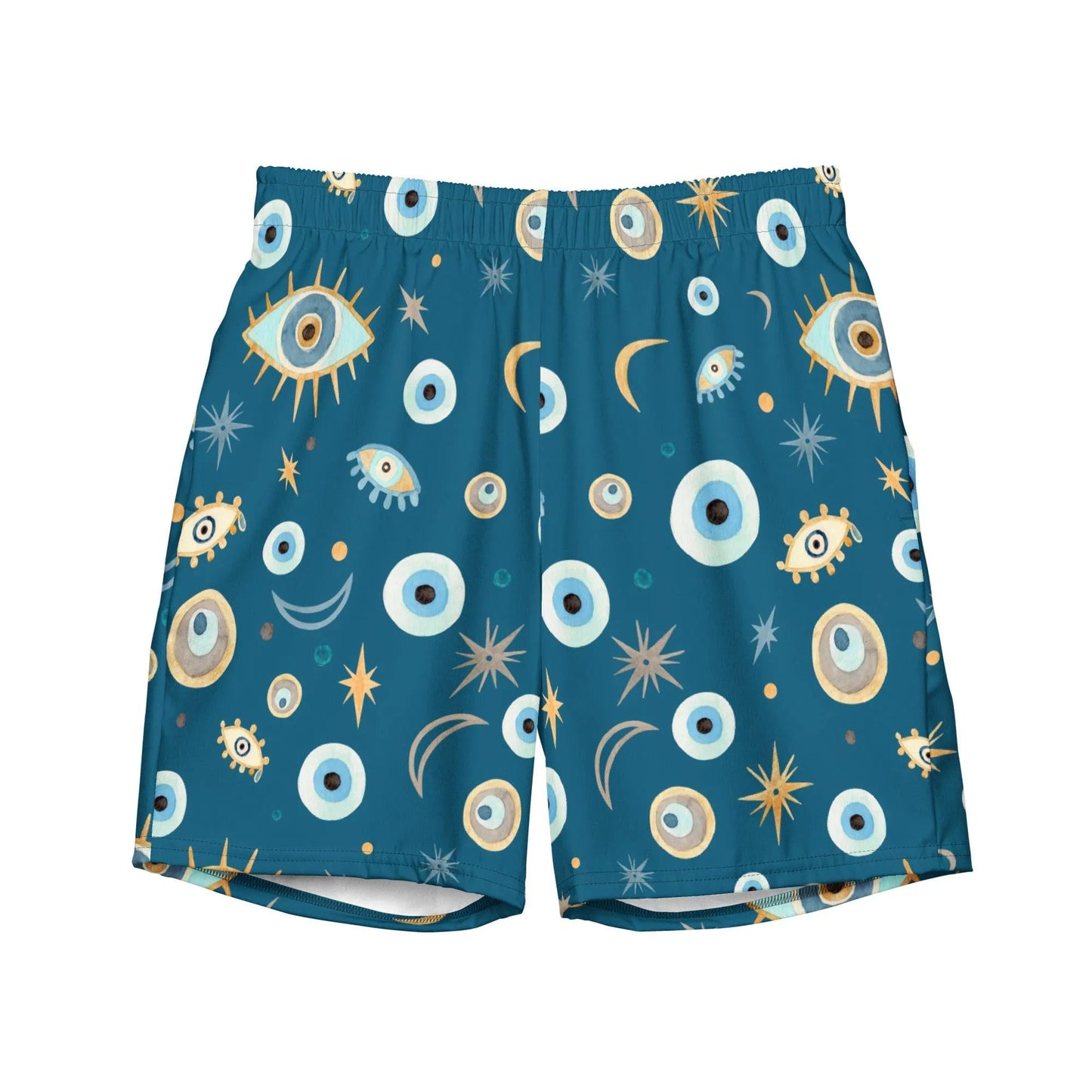 Greek Evil Eye Recycled Men's Swim Trunks - The Global Wanderer