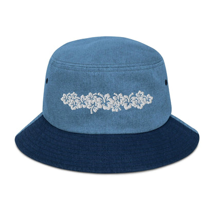 Hawaiian Hibiscus Denim Bucket Hat - The Global Wanderer