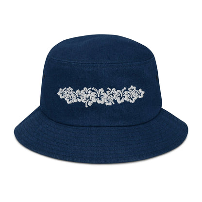 Hawaiian Hibiscus Denim Bucket Hat - The Global Wanderer