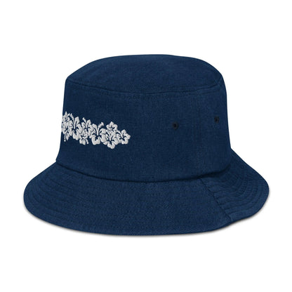 Hawaiian Hibiscus Denim Bucket Hat - The Global Wanderer