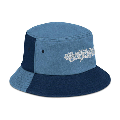 Hawaiian Hibiscus Denim Bucket Hat - The Global Wanderer