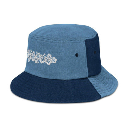 Hawaiian Hibiscus Denim Bucket Hat - The Global Wanderer