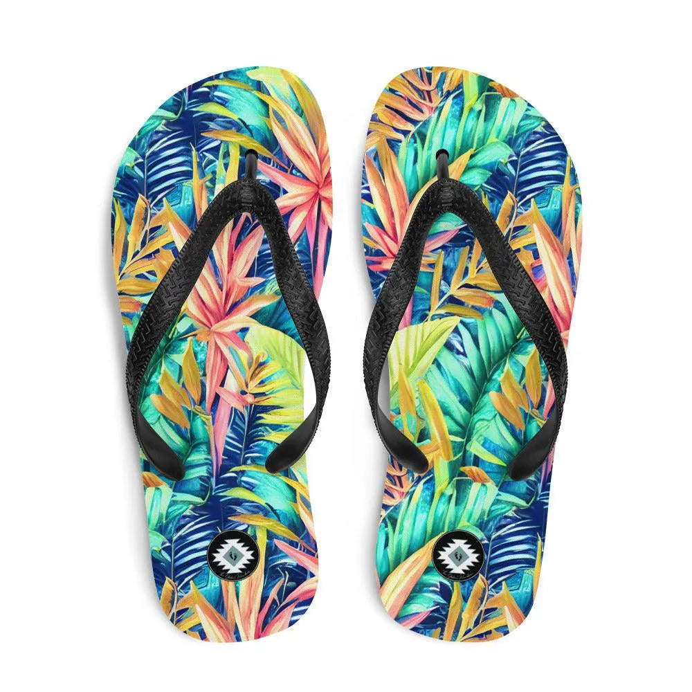 Hawaiian Tropical Leaves Flip Flops - The Global Wanderer