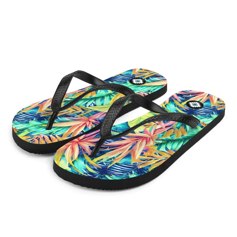 Hawaiian Tropical Leaves Flip Flops - The Global Wanderer