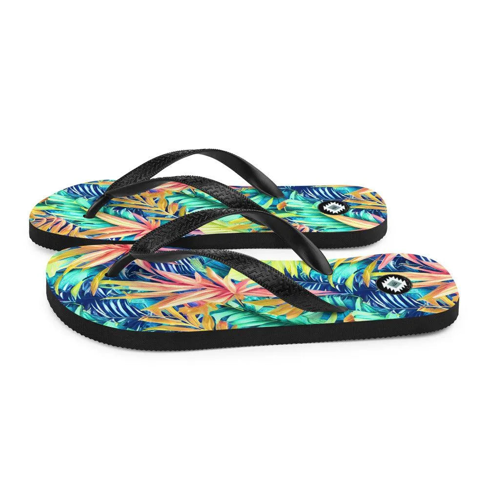 Hawaiian Tropical Leaves Flip Flops - The Global Wanderer