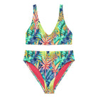 Hawaiian Tropical Leaves Recycled High-Waisted Bikini - The Global Wanderer