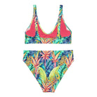 Hawaiian Tropical Leaves Recycled High-Waisted Bikini - The Global Wanderer