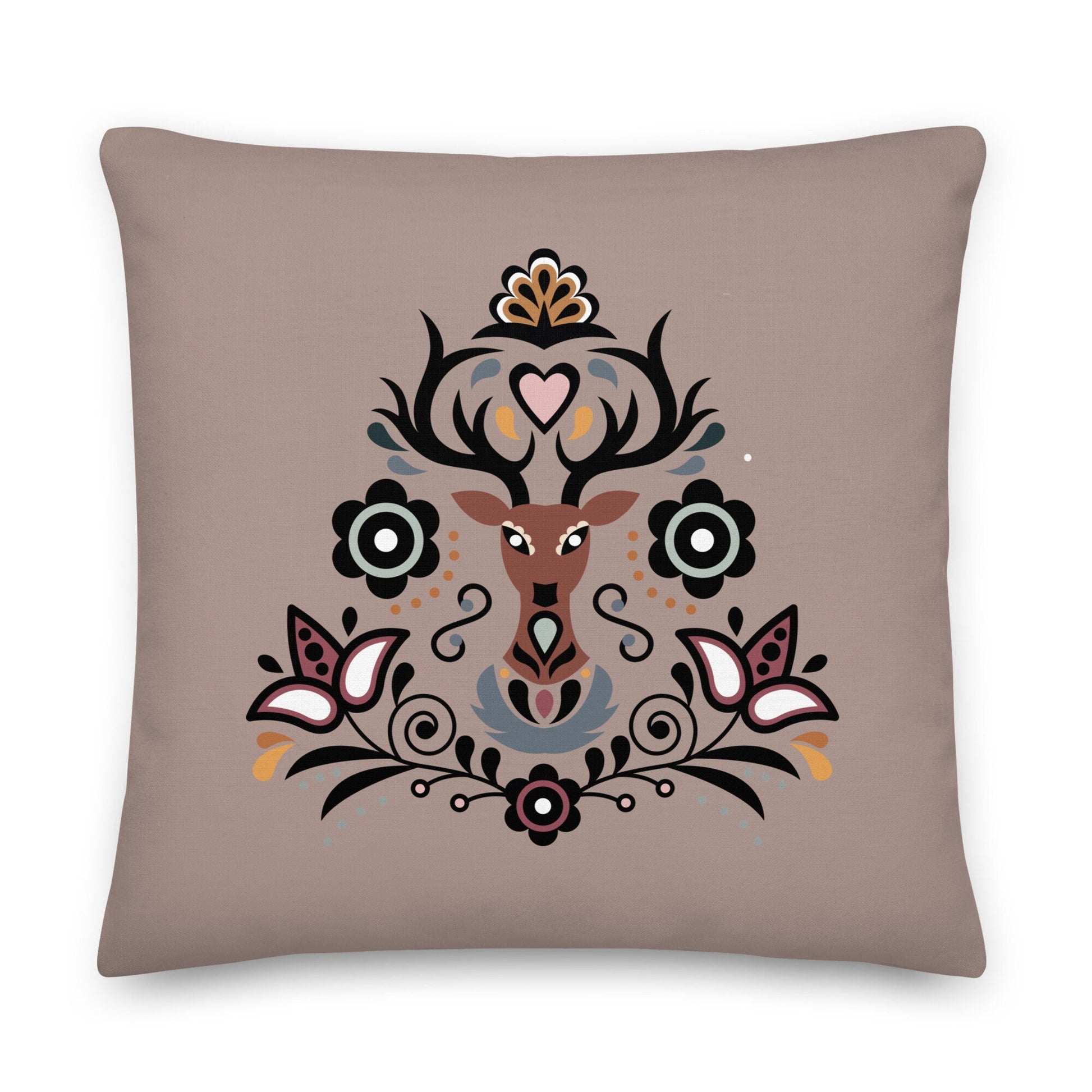 Swedish Deer Throw Pillow, Scandinavian Hygge Pillow, Nordic Decor, Decorative Pillow, Housewarming Gift- Christmas Decor, Indoor, Outdoor
