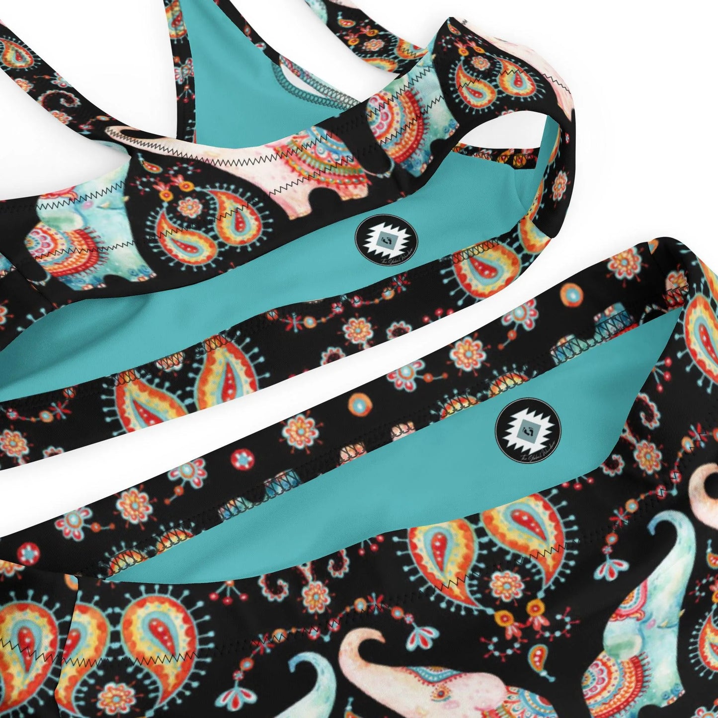 Indian Elephants Recycled High-Waisted Bikini - The Global Wanderer