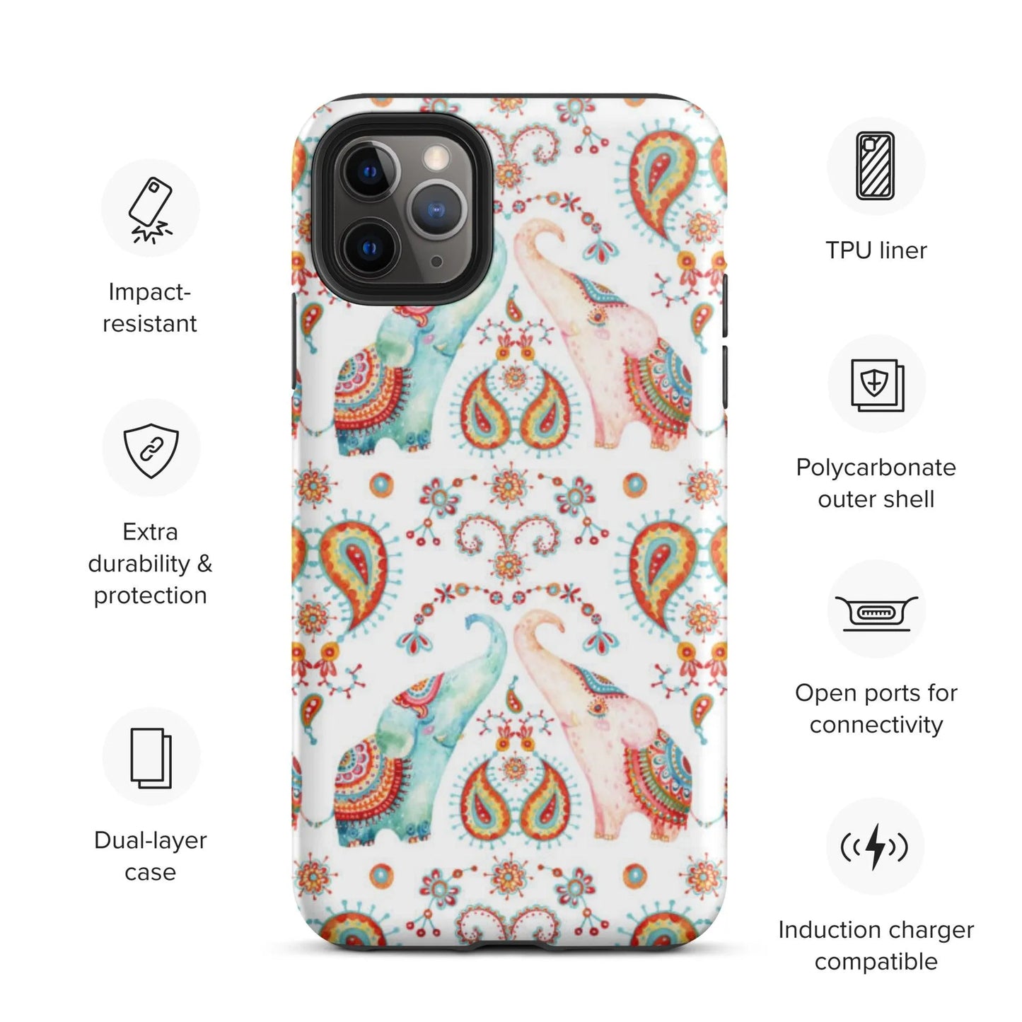 Indian Elephants Tough iPhone Case - The Global Wanderer