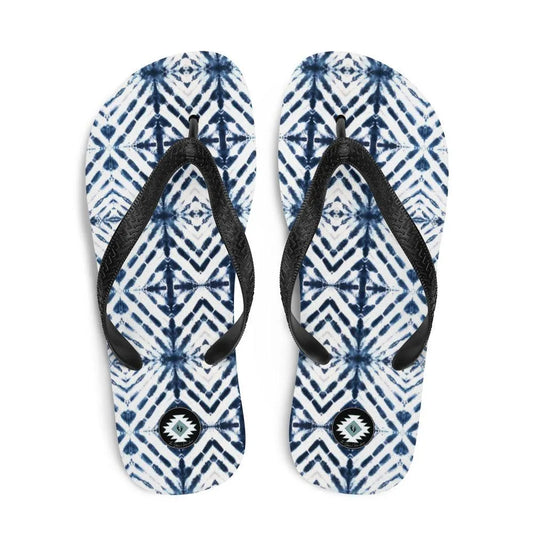 Japanese Shibori Print Flip Flops - The Global Wanderer