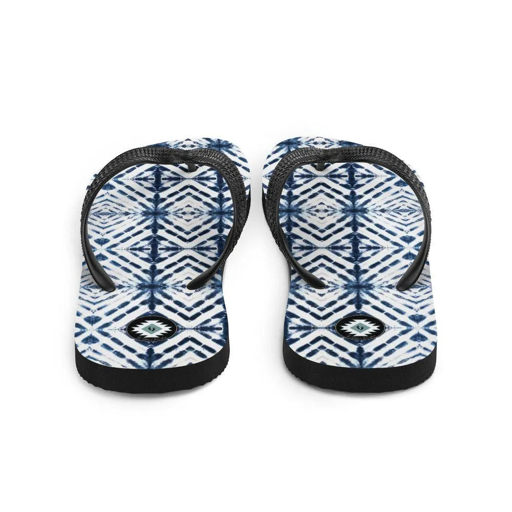 Japanese Shibori Print Flip Flops - The Global Wanderer