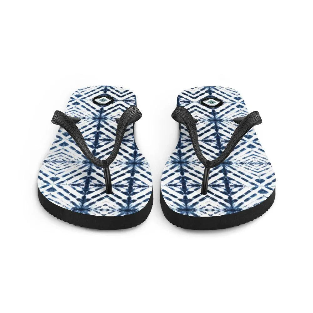 Japanese Shibori Print Flip Flops - The Global Wanderer