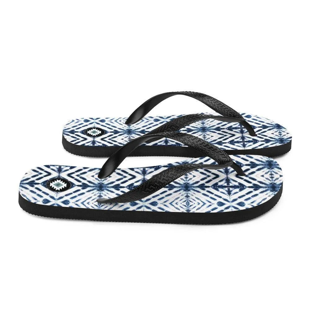 Japanese Shibori Print Flip Flops - The Global Wanderer