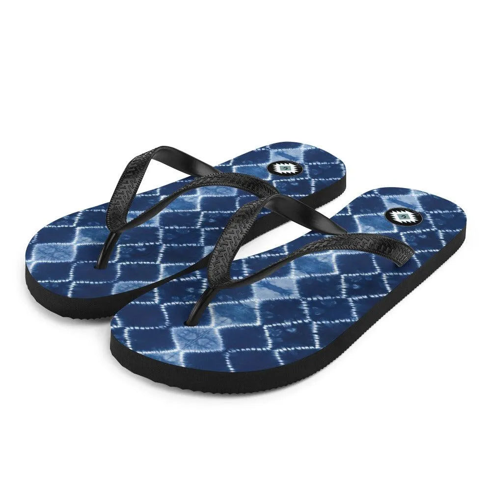 Japanese Shibori Print Flip Flops - The Global Wanderer