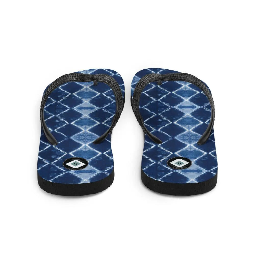 Japanese Shibori Print Flip Flops - The Global Wanderer