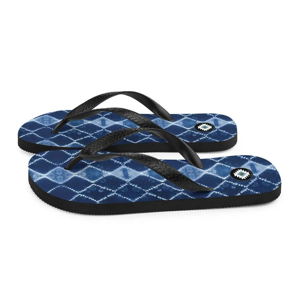 Japanese Shibori Print Flip Flops - The Global Wanderer