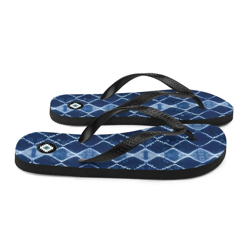 Japanese Shibori Print Flip Flops - The Global Wanderer