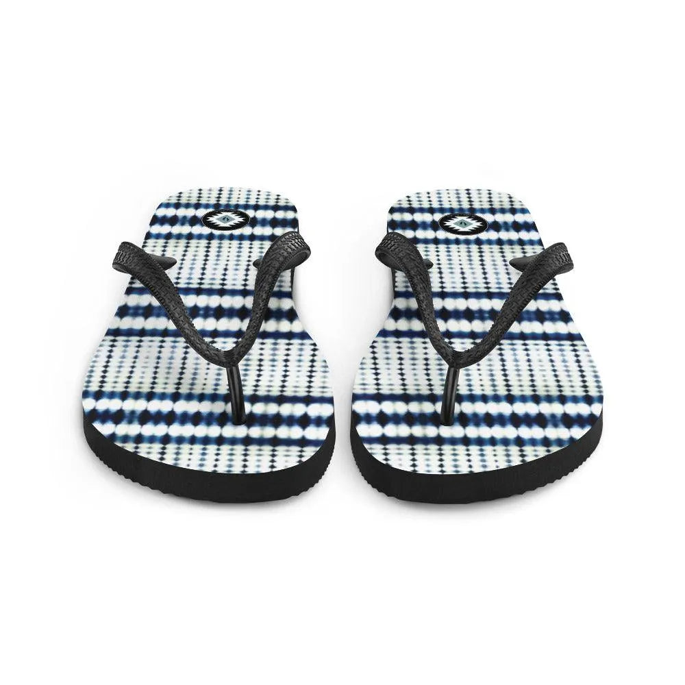 Japanese Shibori Print Flip Flops - The Global Wanderer