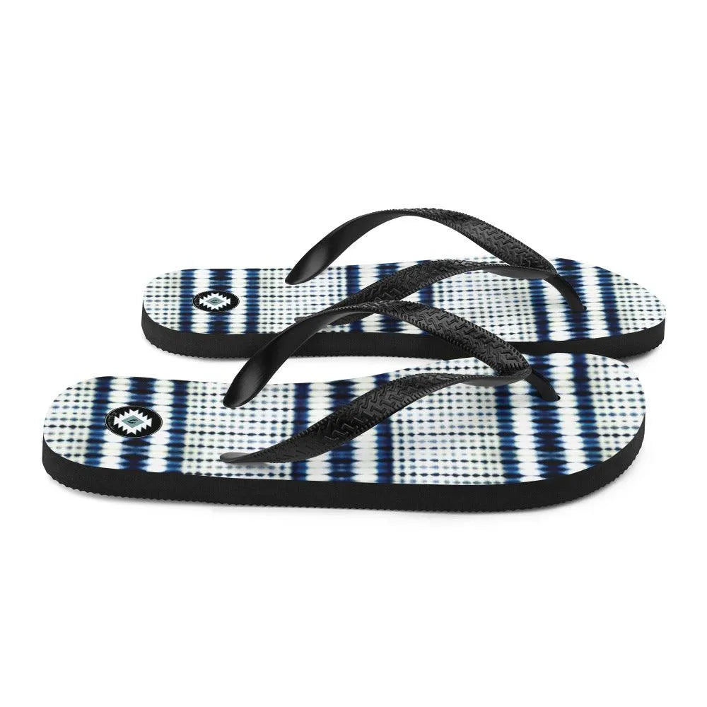 Japanese Shibori Print Flip Flops - The Global Wanderer