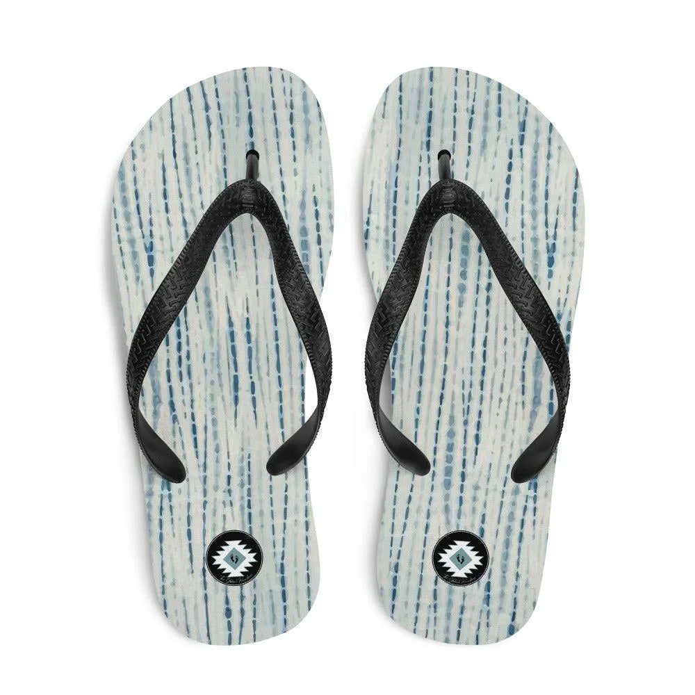 Japanese Shibori Print Flip Flops - The Global Wanderer