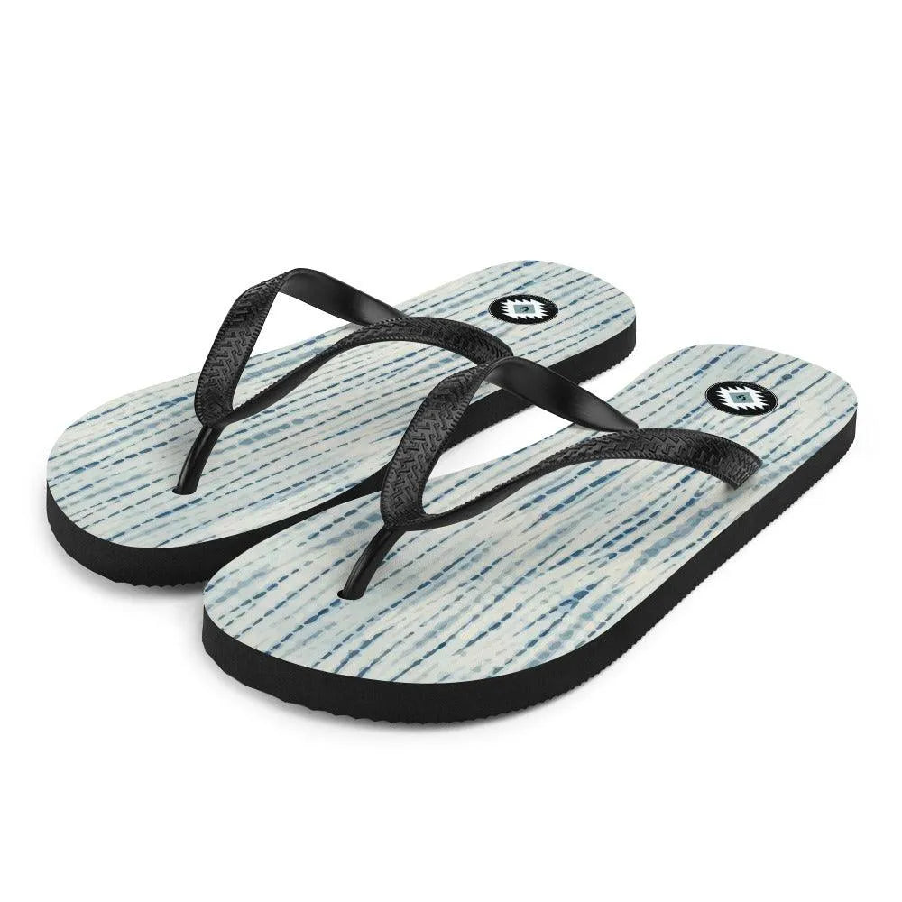 Japanese Shibori Print Flip Flops - The Global Wanderer