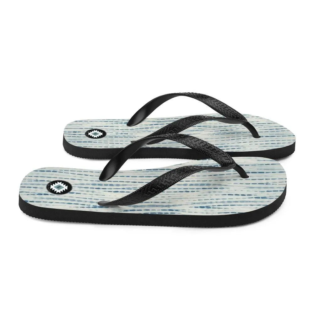 Japanese Shibori Print Flip Flops - The Global Wanderer