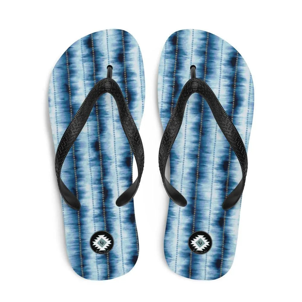 Japanese Shibori Print Flip Flops - The Global Wanderer