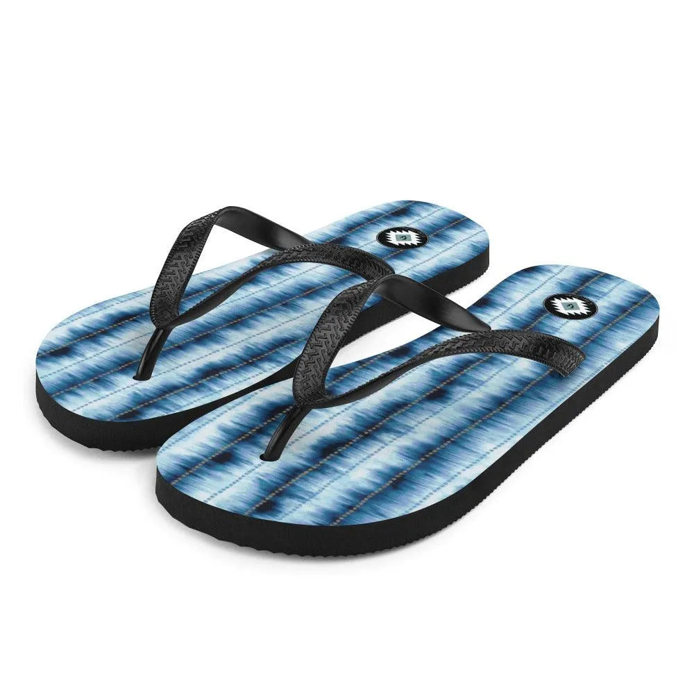 Japanese Shibori Print Flip Flops - The Global Wanderer